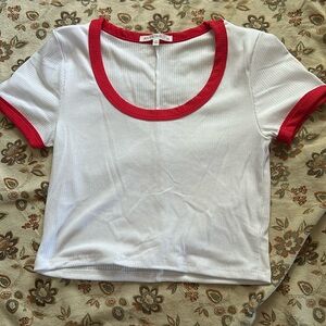 White and red crop top